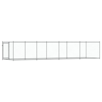 Jaula De Perros Con Puerta Acero Galvanizado Gris 8x2x1,5 M_5