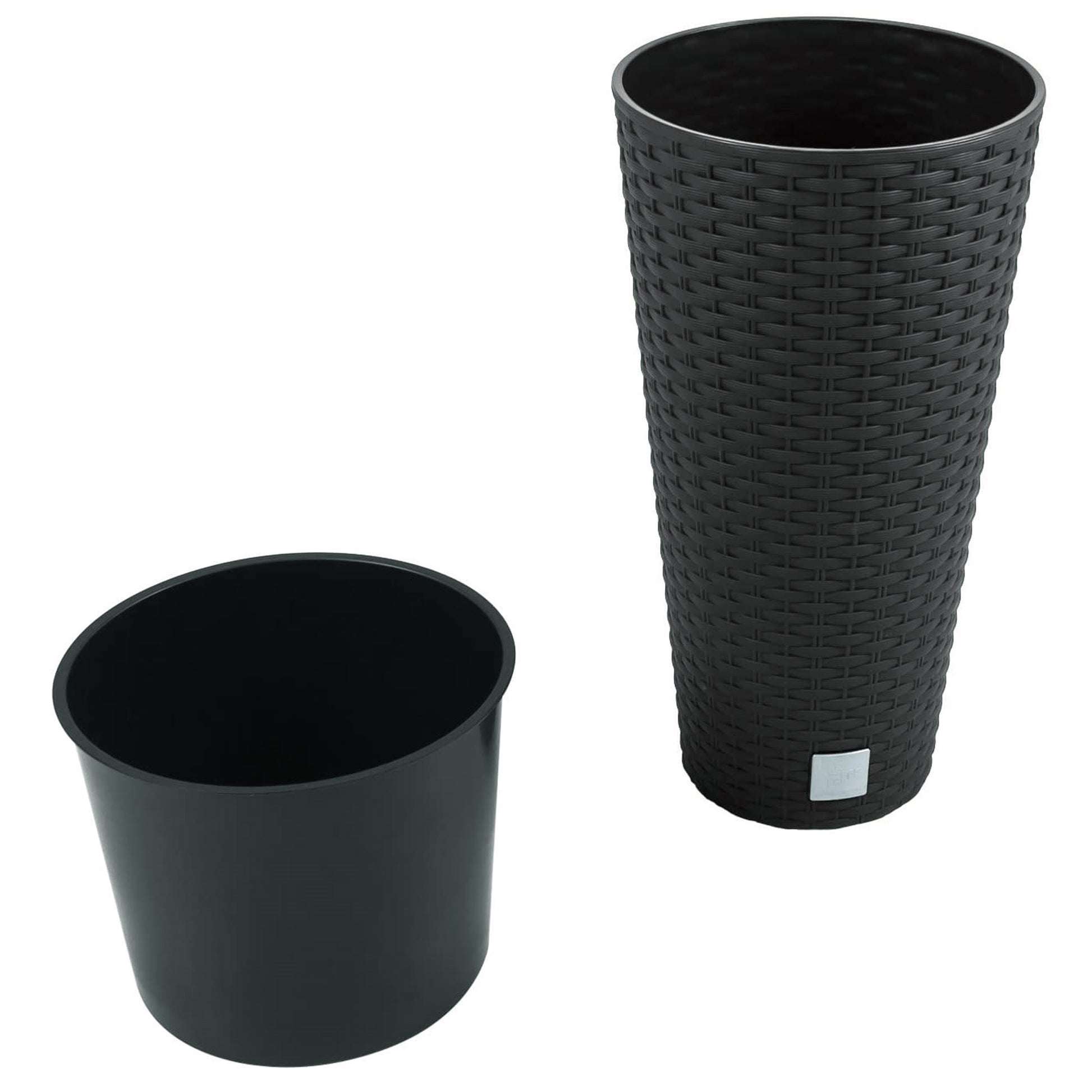 Maceta Rato De 15,5 Litros Con Inserto 25 X 25 X 47,6 Cm En Color Antracita