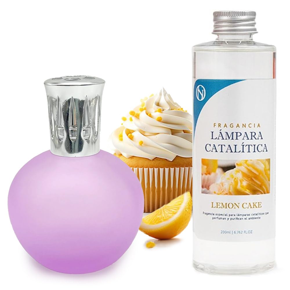 Lámpara Catalítica Fucsia Mate + Fragancia Lemon Cake 500 Ml - Elimina Malos Olores, Impurezas Y Perfuma_0