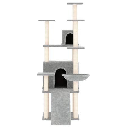 Rascador Para Gatos Con Postes De Sisal Gris Claro 154 Cm_2