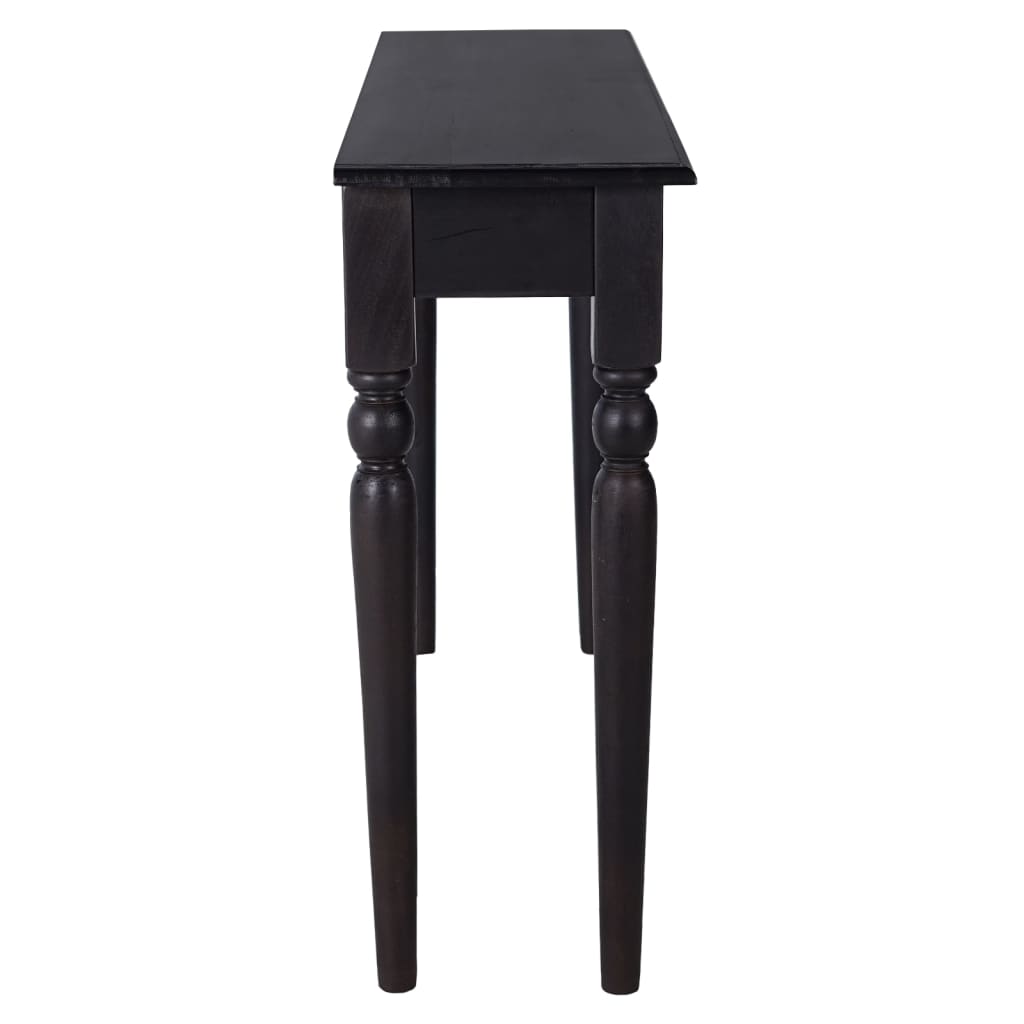 Mesa Consola De Madera Maciza De Caoba Negro Claro 110x30x75 Cm_1