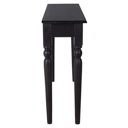 Mesa Consola De Madera Maciza De Caoba Negro Claro 110x30x75 Cm_1