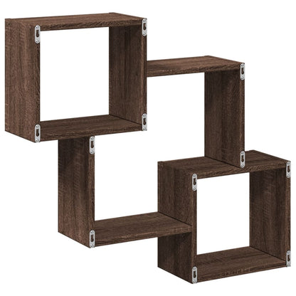 Mueble De Pared Madera De Ingeniería Marrón Roble 78x18x71 Cm / Vetonek_4