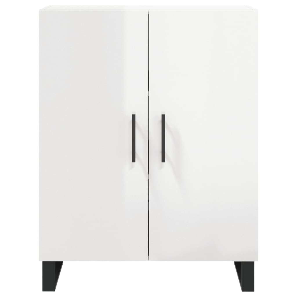 Aparador Alto Madera Contrachapada Blanco Brillo 69,5x34x180 Cm_4