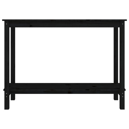 Mesa Consola Madera Maciza De Pino Negro 110x40x80 Cm_1