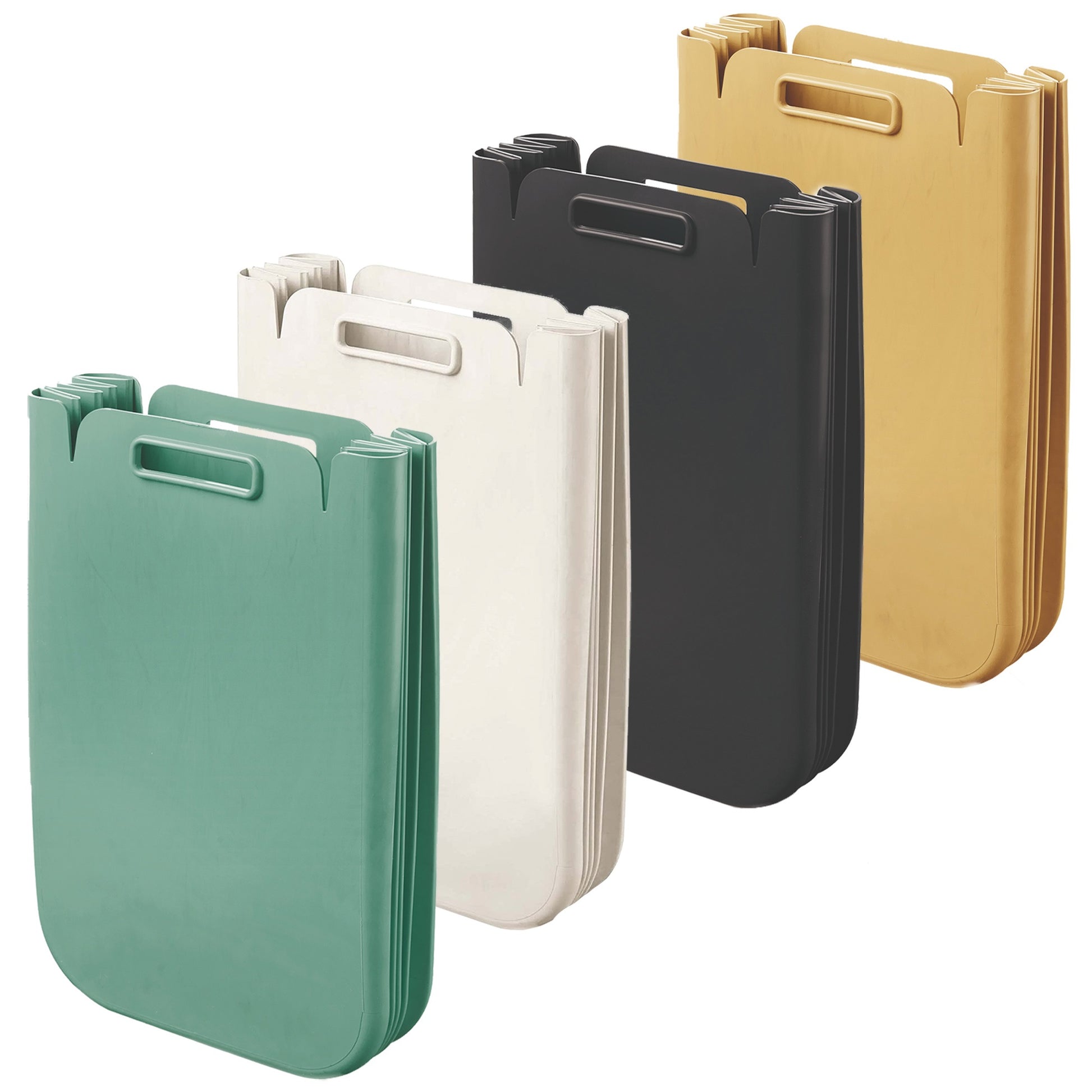 Set De 4x Contenedor Multiusos Plegable 25 Litros C/uno (100l Totales), En Plástico Reciclado, 45x30 Cms, En Color_0