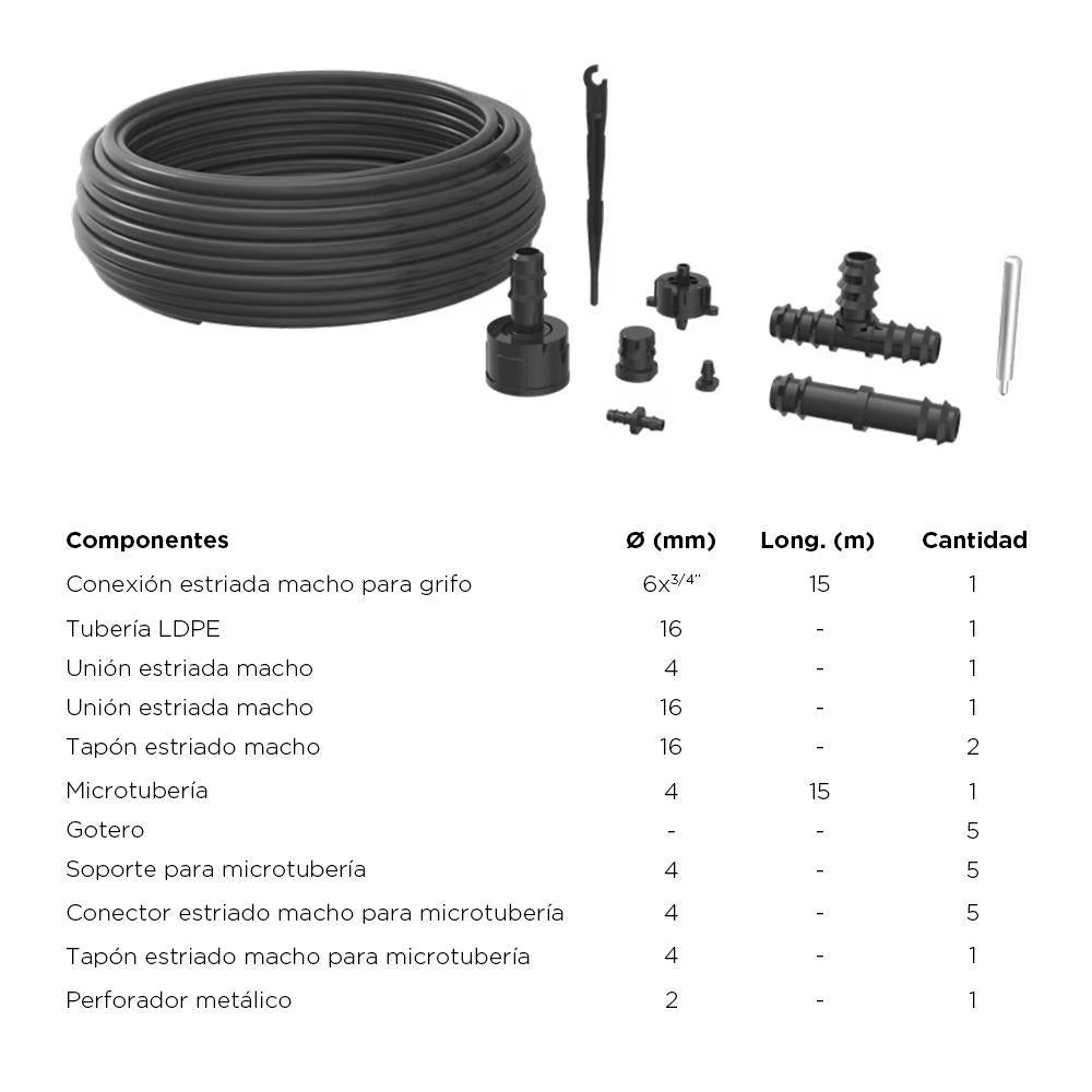 Riego Goteo 16mmx15mt Con Accesorios_3