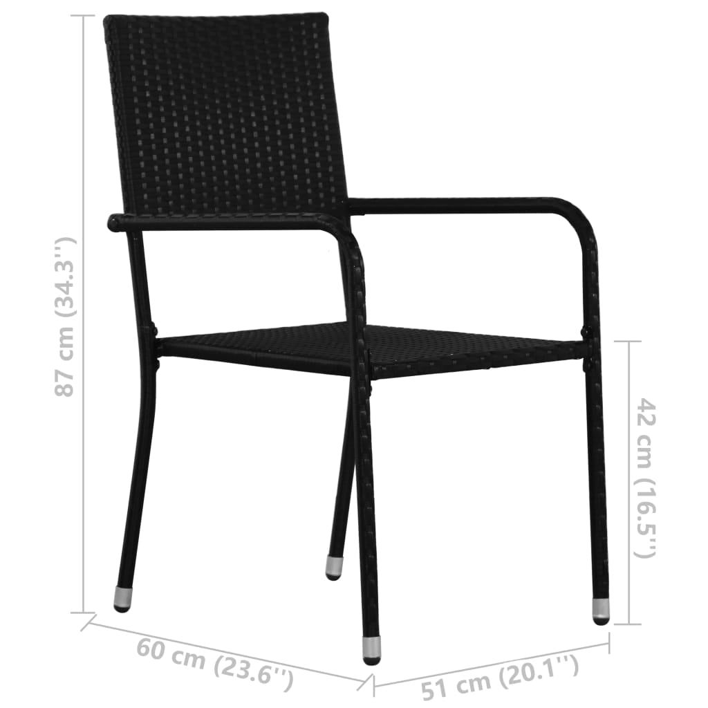 Vidaxl Juego De Comedor Para Jardín 3 Piezas Negro_2