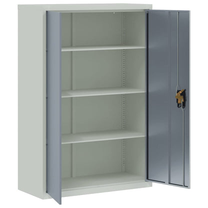 Armario Archivador Acero Gris Claro Y Gris Oscuro 90x40x140 Cm_3