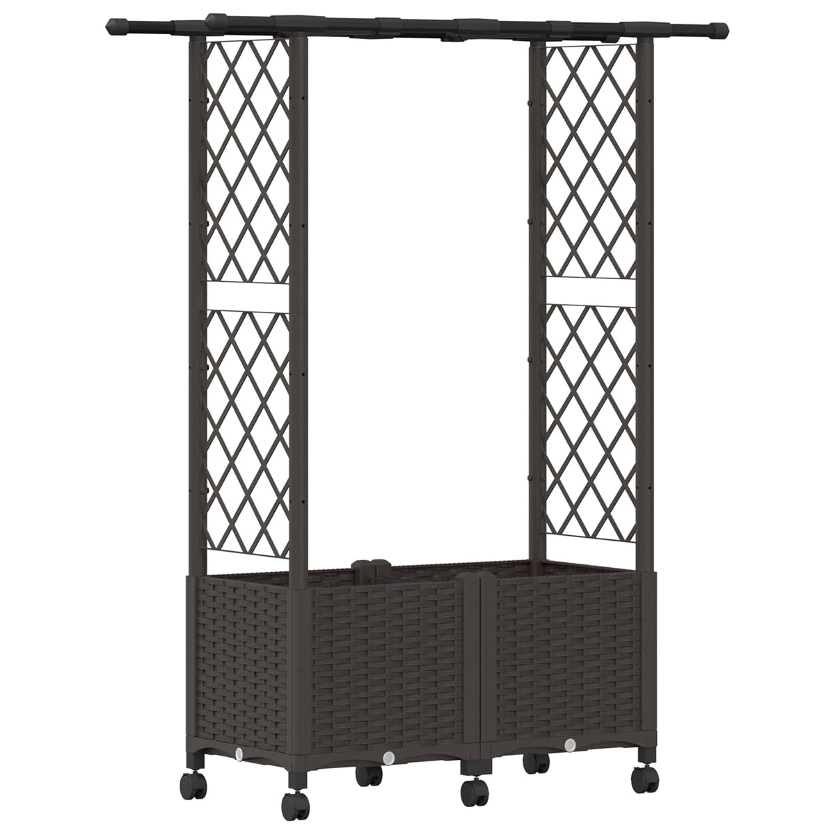 Cama Elevada Con Trellis Y Techo Marrón 124,5 X 40 X 142 Cm Pp_0
