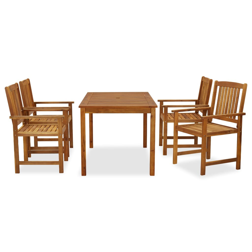 Vidaxl Set De Comedor De Jardín 5 Piezas Madera Maciza De Acacia_1