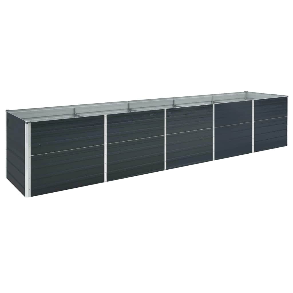 Arriate De Acero Galvanizado Gris Antracita 400x80x45 Cm_0