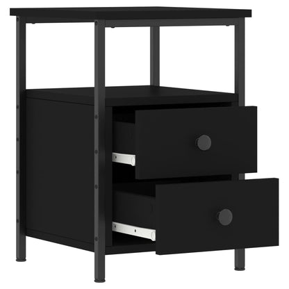 Mesita De Noche Madera De Ingeniería Negro 34x35,5x50 Cm_4