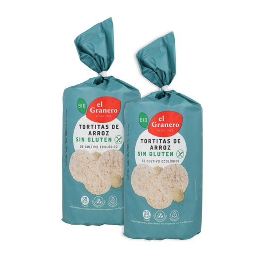 Embalagem de 2 bolinhos de arroz sem glúten El Granero, 115 g