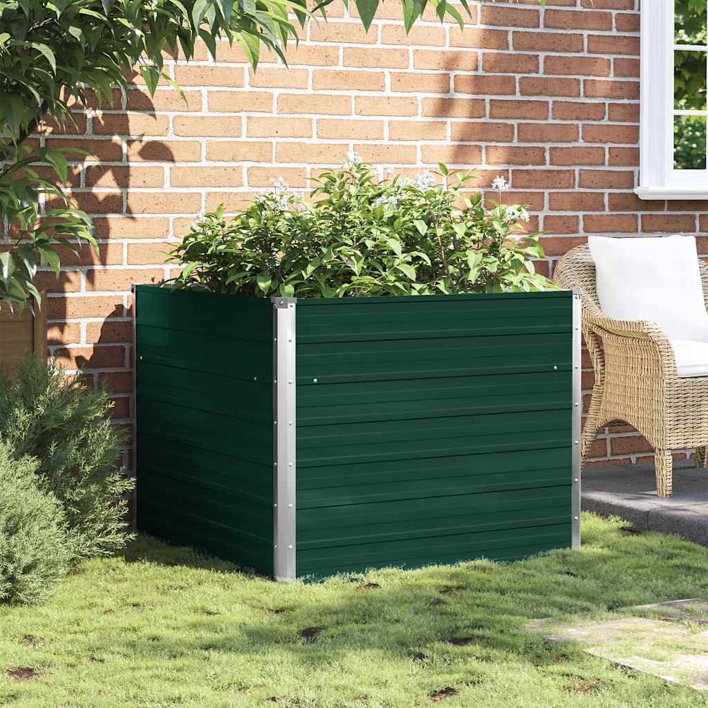 Jardinera Elevada De Acero Galvanizado Verde 100x100x77 Cm_2