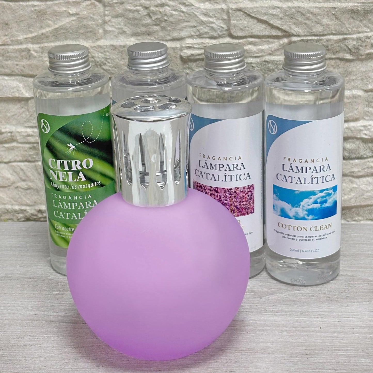 Lámpara Catalítica Fucsia Mate + Fragancia Lemon Cake 500 Ml - Elimina Malos Olores, Impurezas Y Perfuma_3