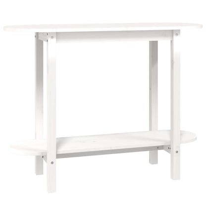 Mesa Consola De Madera Maciza De Pino Blanco 110x40x80 Cm_0