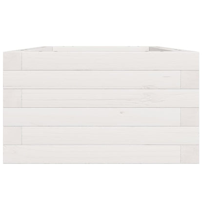 Jardinera De Madera Maciza De Pino Blanca 40x40x23 Cm_5