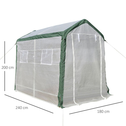 Outsunny Invernadero De Jardín 240x180x200cm 4 Ventanas Y Puerta Para Cultivo De_2