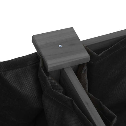 Jardinera Con Forro Madera Maciza De Abeto Gris 203x53x76 Cm_5