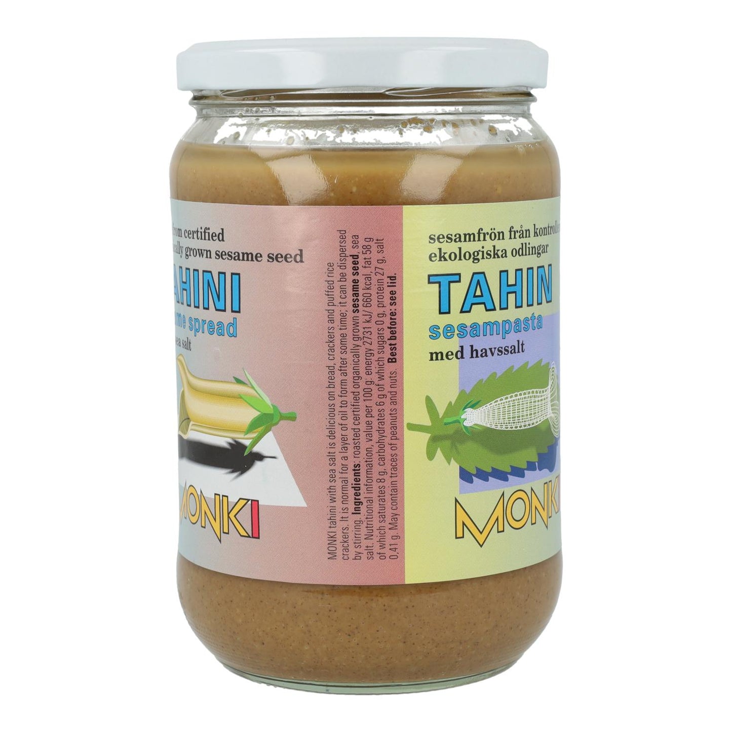 Tahini torrado com sal biológico Monki, 650 g