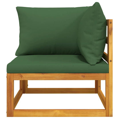 Vidaxl Sofá Esquinero Modular Madera Maciza Acacia Con Cojines Verde_4