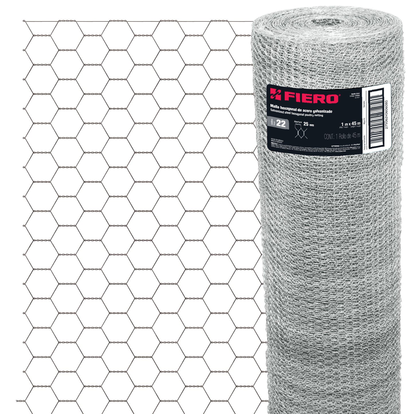 Malla Hexagonal Acero Galvanizado - 1 M - 25x25 Mm - 45 M_0