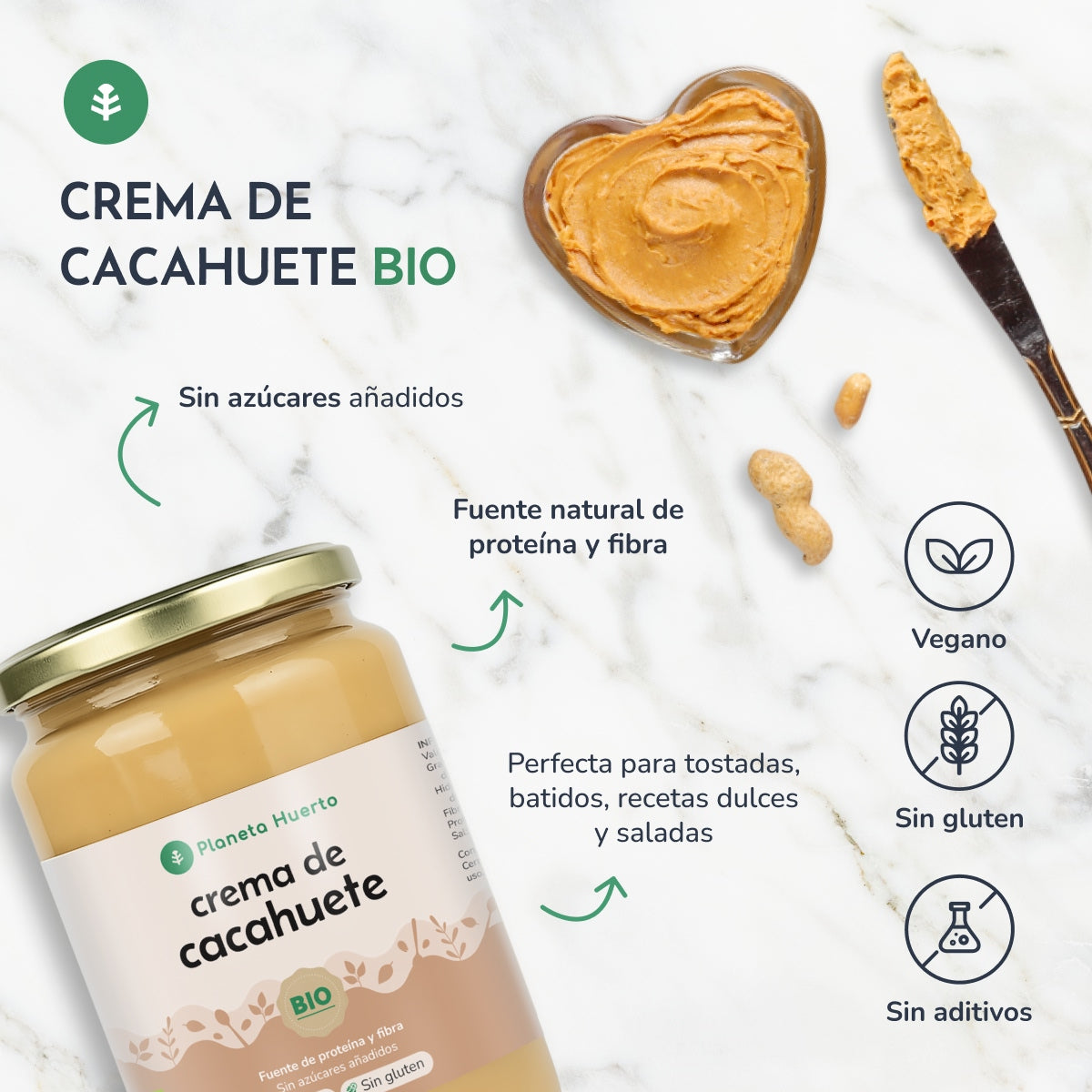 Manteiga de amendoim biológica Planeta Huerto 2kg