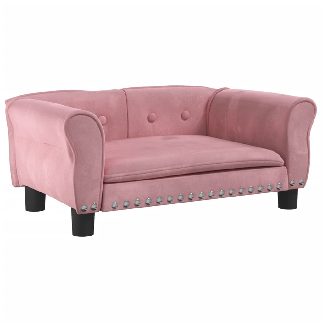 Cama Para Perros De Terciopelo Rosa 70x45x30 Cm / Vetonek_2