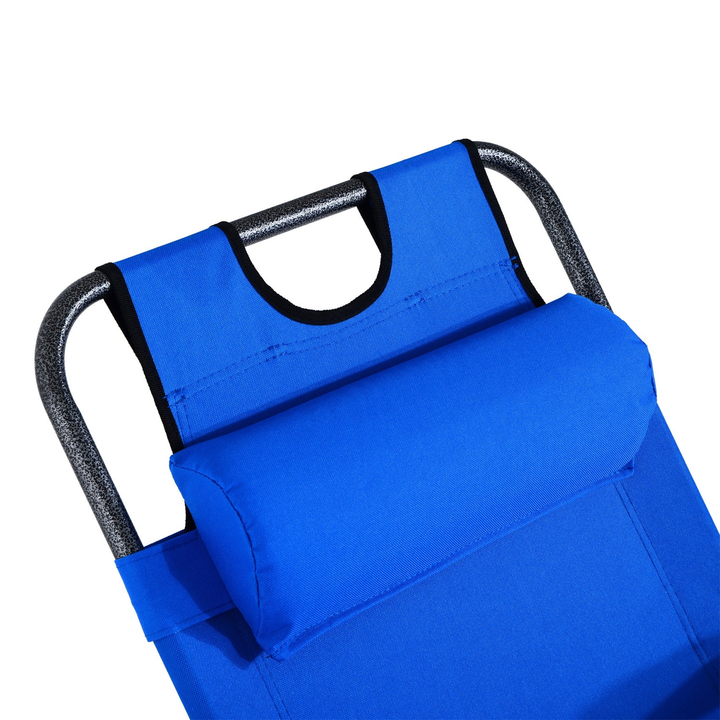 Outsunny Tumbona Reclinable Y Plegable Con Respaldo Ajustable 118x60x80cm Azul_4