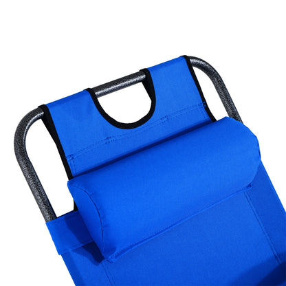 Outsunny Tumbona Reclinable Y Plegable Con Respaldo Ajustable 118x60x80cm Azul_4