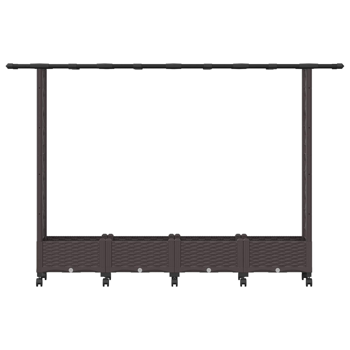 Cama Elevada Con Trellis Y Techo Marrón 203 X 40 X 127 Cm Pp_3