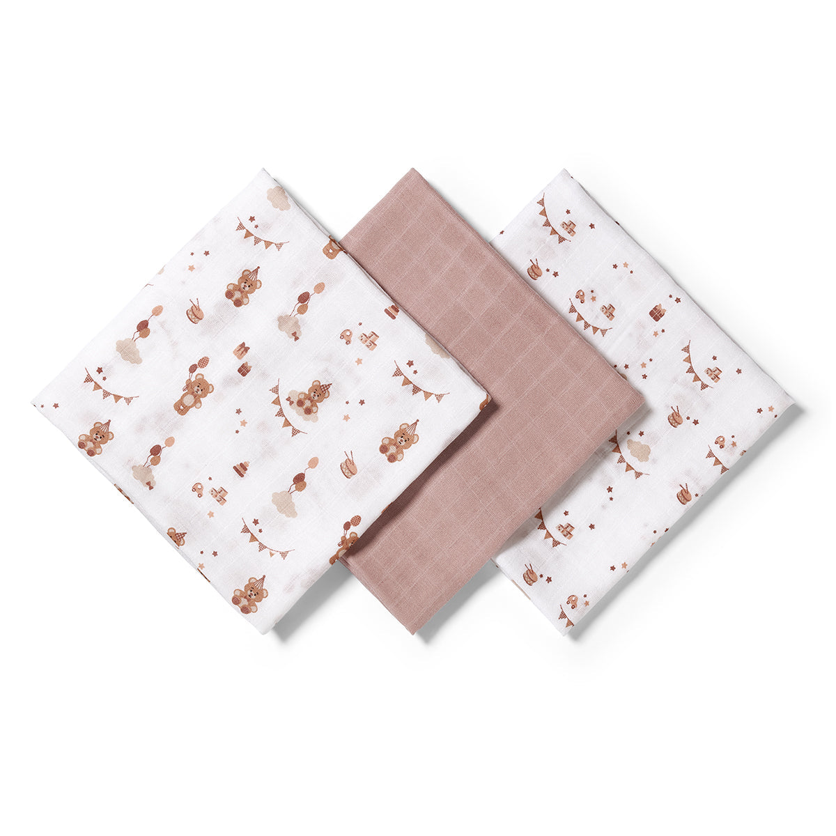 Pack 3 Muselinas Bambú Organico 70x70 Cm Canela_4