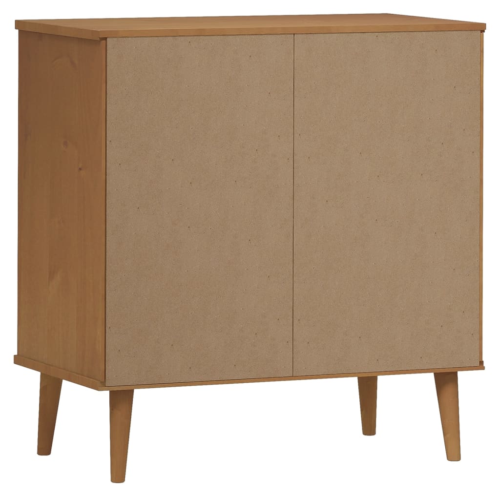 Mesita De Noche Molde Madera Maciza Pino Marrón 76,5x40x80 Cm / Vetonek_3