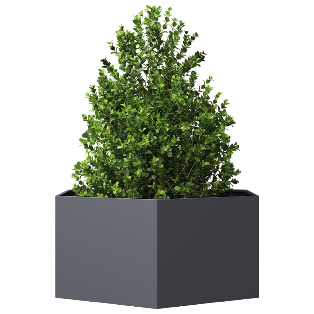 Jardinera Hexagonal De Acero Gris Antracita 104x90x45 Cm_2