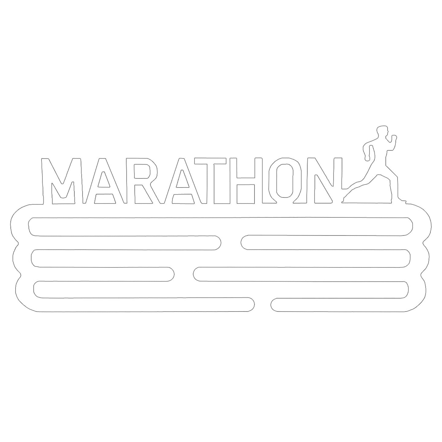 Medallero Maratón Blanco Well Home Para 15 Medallas - Regalo Limpio Para Runners_0