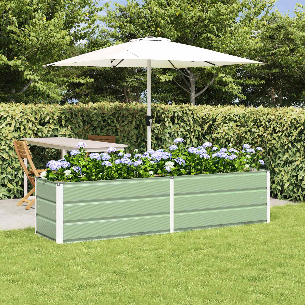 Jardinera Verde Pastel 195 X 50 X 45 Cm Acero Galvanizado_1