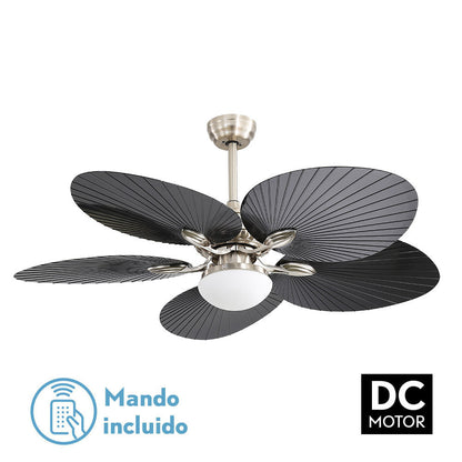 Ventilador Dc Chaw 24w 2950lm Niquel/negro 5asp.6vel.132d C/remoto, Memoria Y Temp.3000-4000-6000k_0