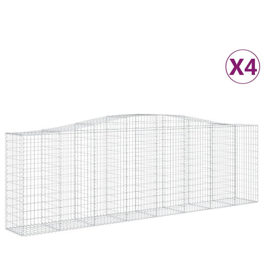 Cestas De Gaviones 4 Uds Forma De Arco Hierro 400x50x120/140 Cm_0