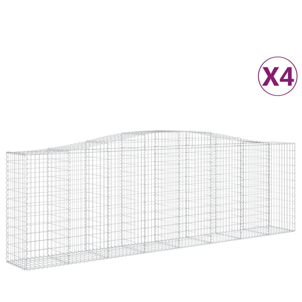 Cestas De Gaviones 4 Uds Forma De Arco Hierro 400x50x120/140 Cm_0
