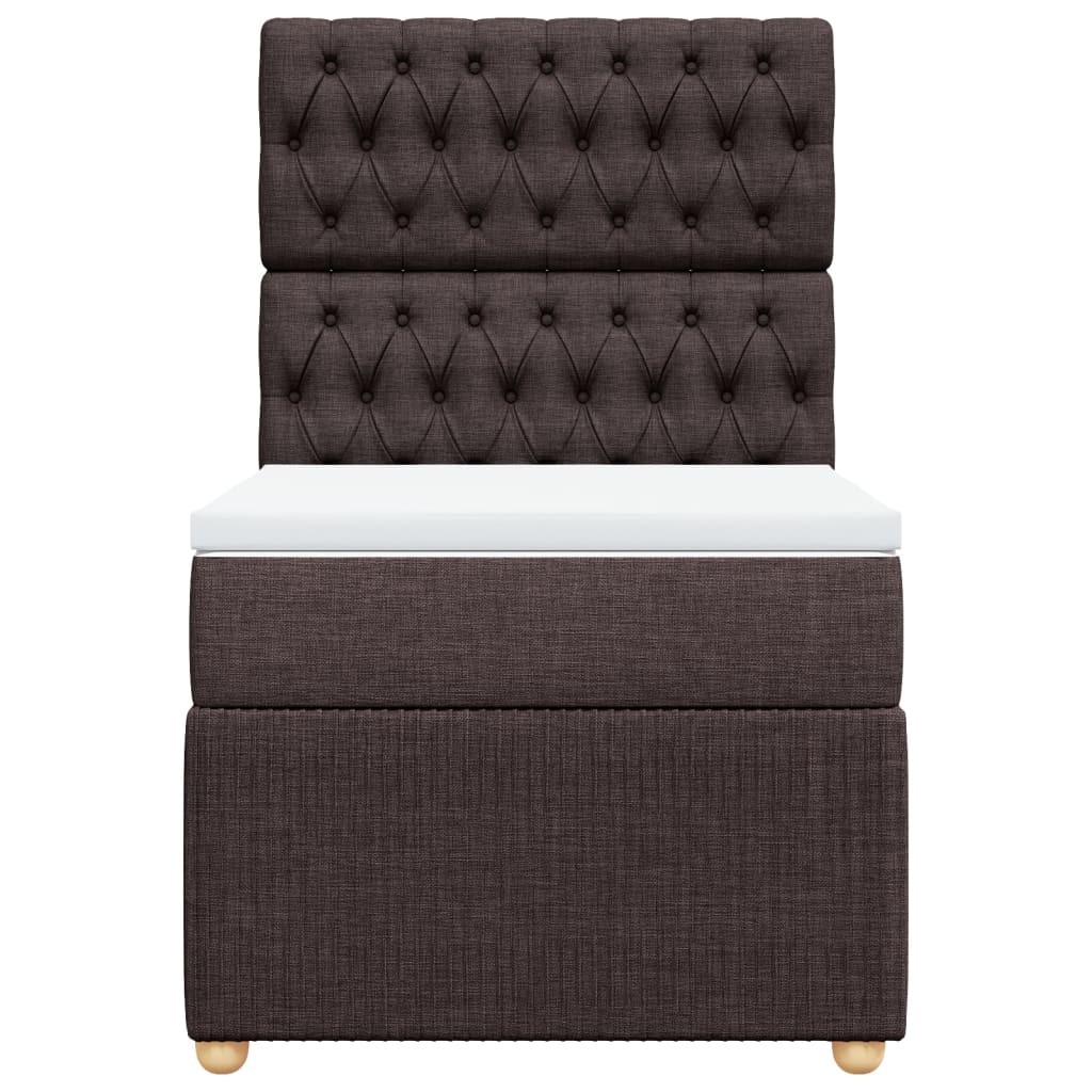 Cama Box Spring Con Colchón Tela Marrón Oscuro 90x190 Cm / Vetonek_4