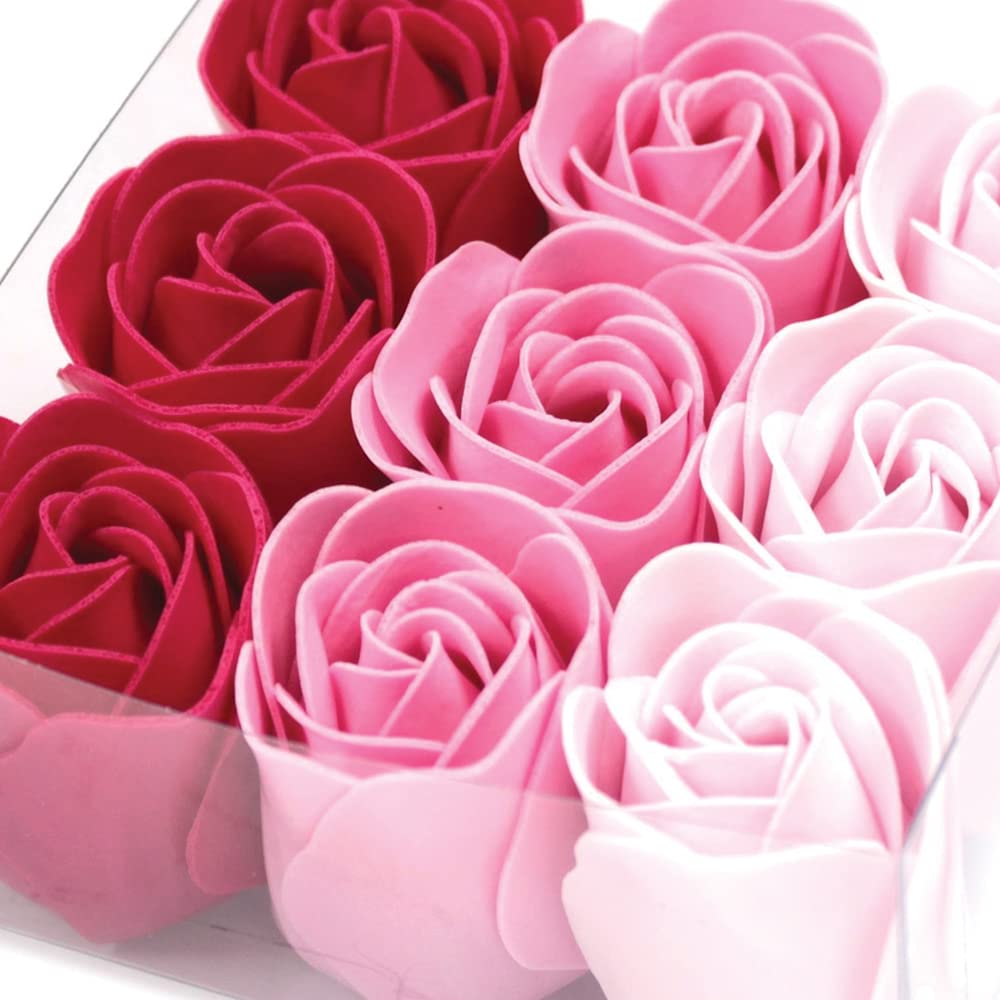 Pack 5 Cajas 9 Rosas De Jabón (rosa) - Flores Con Pétalos De Jabón Perfumados - Regalo Original Para Días Especiales_1