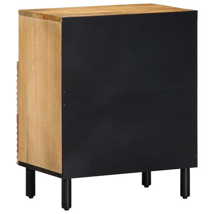 Mesita De Noche Madera Maciza De Mango 50x33x60 Cm Marrón_3