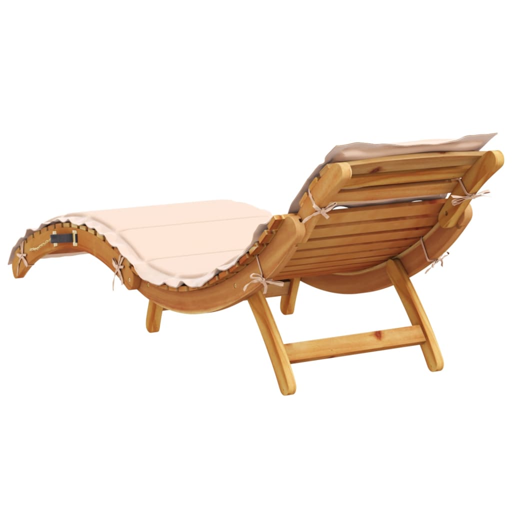 Tumbonas Con Cojines 2 Uds Madera Maciza De Acacia Beige / Vetonek_2