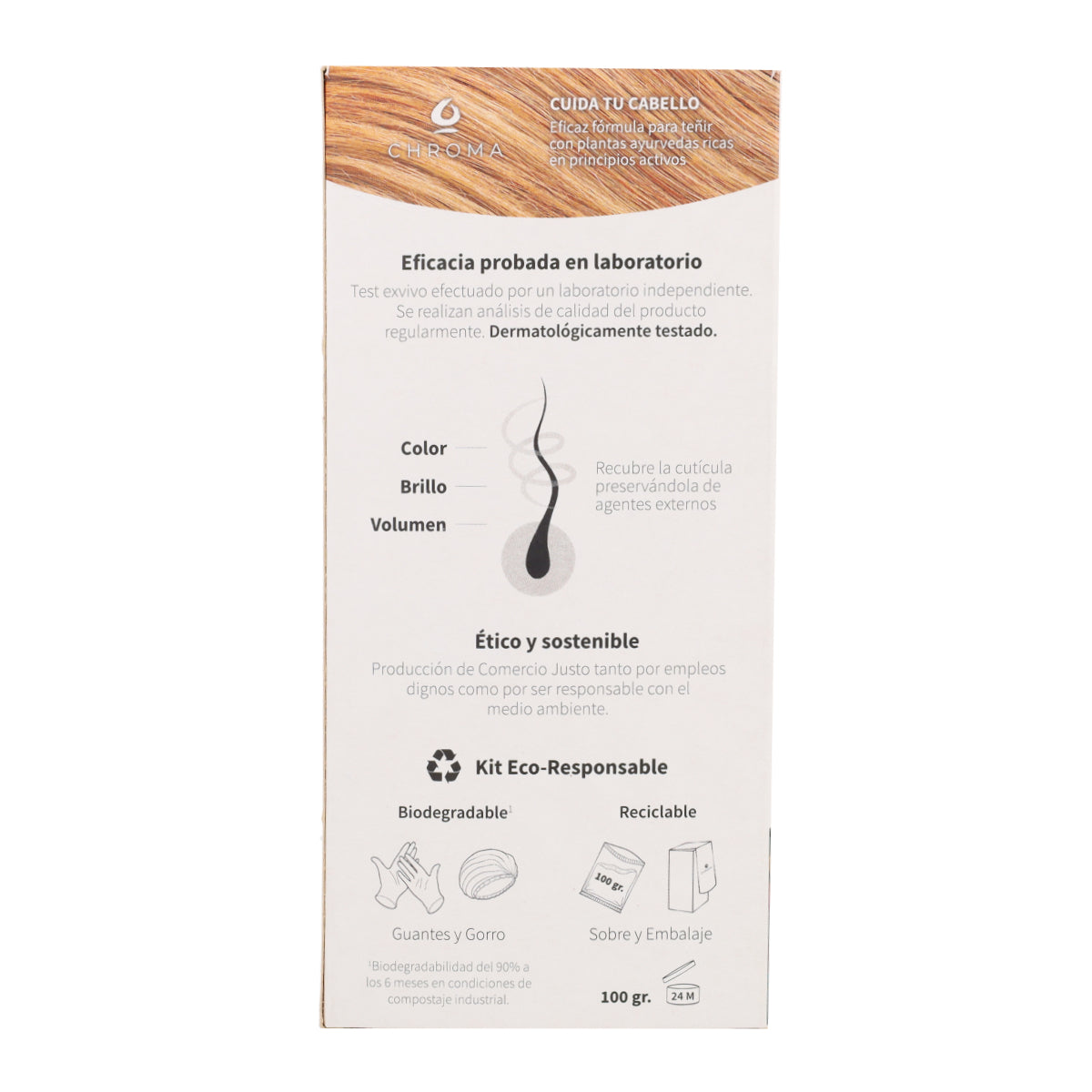 Tinte Chroma BIO Castaño Claro Dorado 5.3 100 g