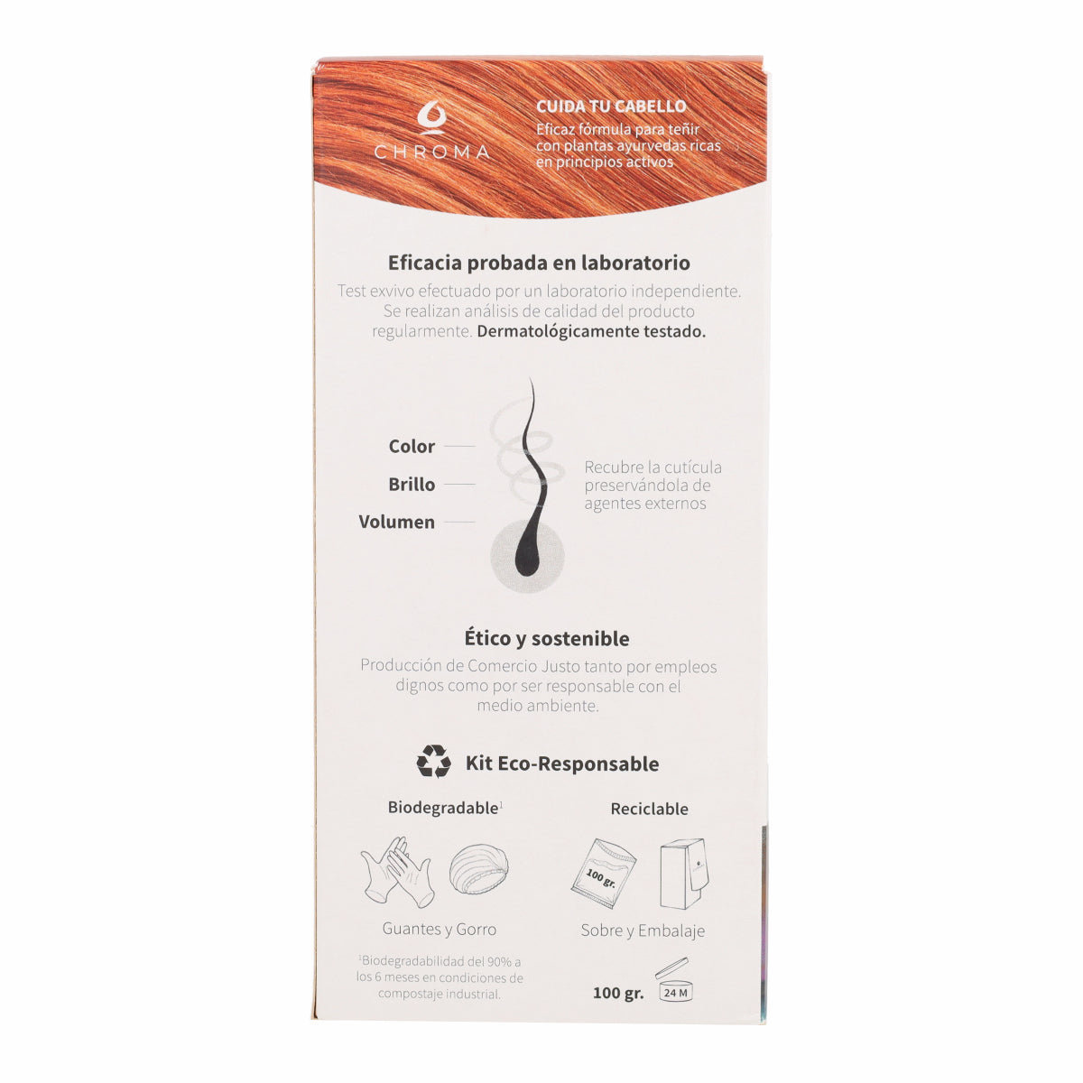 Tinte Chroma BIO Cobre Intenso - Henna pura 4.4 100 g