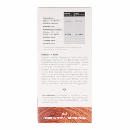 Tinte Chroma BIO Cobre Intenso - Henna pura 4.4 100 g