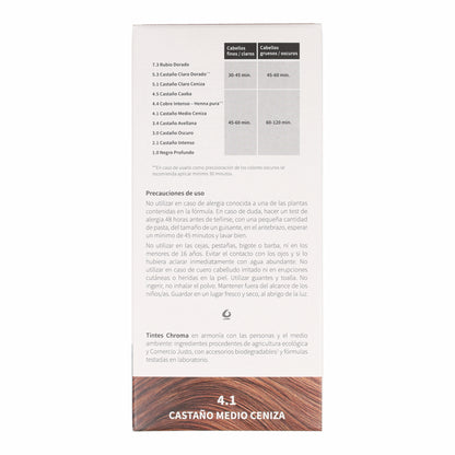 Tinte Chroma BIO Castaño Medio Ceniza 4.1 100 g