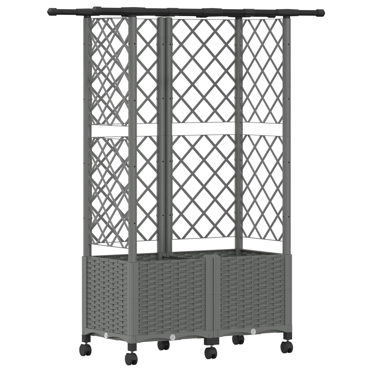 Cama Elevada Con Trellis Y Techo Gris Claro 124 X 40 X 142 Cm_0