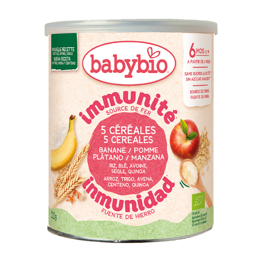Papa de Cereais Babybio 5 com Fruta a partir dos 6 meses 220 g